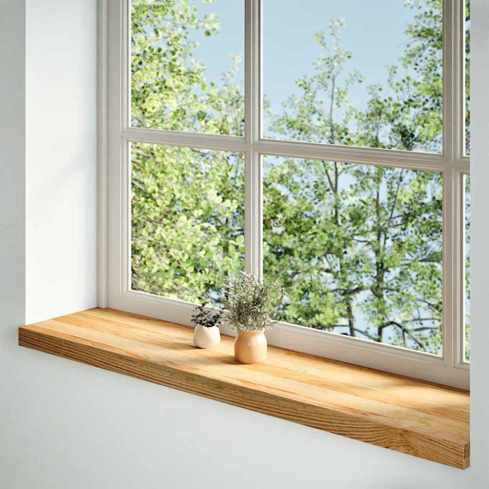 vidaXL Pervaz 2 buc lemn masiv de maro deschis 110x30x2 cm