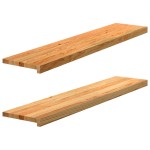 vidaXL Pervaz 2 buc lemn masiv de maro deschis 120x30x2 cm vidaXL Pervaz 2 buc lemn masiv de maro deschis 120x30x2 cm