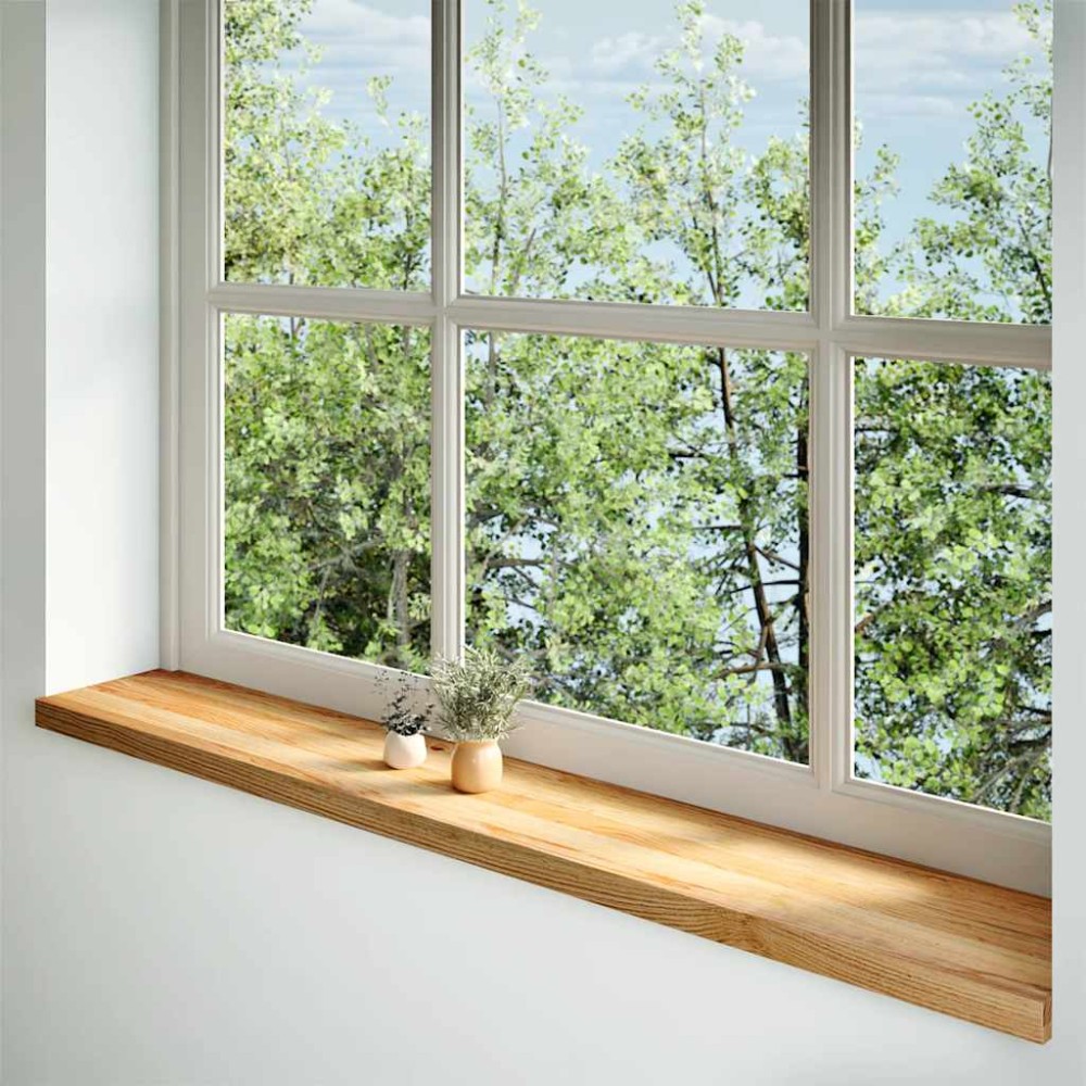 vidaXL Pervaz 2 buc lemn masiv de maro deschis 160x30x2 cm