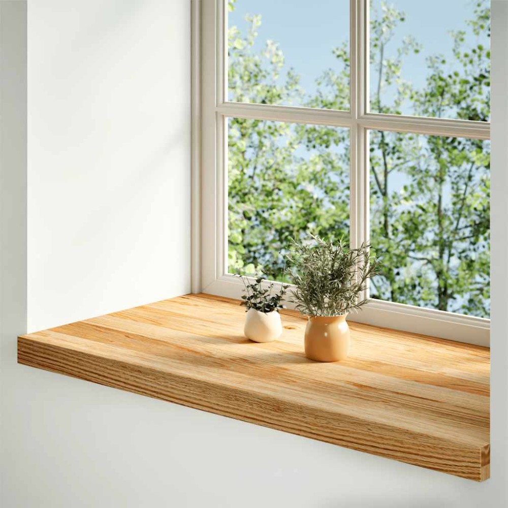 vidaXL Pervaz 2 buc lemn masiv de maro deschis 80x40x2 cm