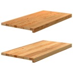 vidaXL Pervaz 2 buc lemn masiv de maro deschis 80x40x2 cm vidaXL Pervaz 2 buc lemn masiv de maro deschis 80x40x2 cm