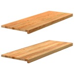 vidaXL Pervaz 2 buc lemn masiv de maro deschis 110x40x2 cm vidaXL Pervaz 2 buc lemn masiv de maro deschis 110x40x2 cm