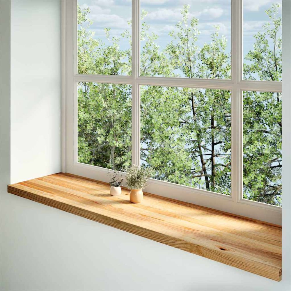 vidaXL Pervaz 2 buc lemn masiv de maro deschis 160x40x2 cm