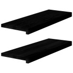 vidaXL Glafuri 2 buc maro închis 70x25x2 cm lemn masiv de stejar vidaXL Glafuri 2 buc maro închis 70x25x2 cm lemn masiv de stejar