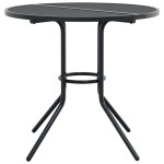 vidaXL Masă terasă rotundă, antracit, Ø80x72,5 cm oțel vopsit electro. vidaXL Masă terasă rotundă, antracit, Ø80x72,5 cm oțel vopsit electro.