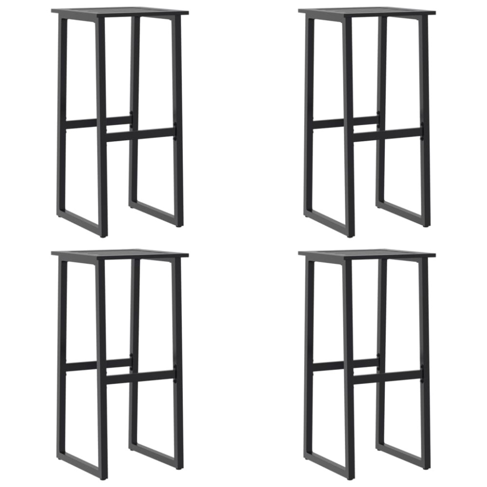 vidaXL Scaune bar 4 buc. negru 38x38x80 cm oțel vopsit electrostatic