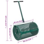 vidaXL Distribuitor de compost, verde, Ø40x60 cm, oțel vidaXL Distribuitor de compost, verde, Ø40x60 cm, oțel