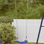 vidaXL Leagăn de exterior pentru copii single albastru funie reglabilă vidaXL Leagăn de exterior pentru copii single albastru funie reglabilă