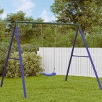 vidaXL Leagăn de exterior pentru copii single albastru funie reglabilă vidaXL Leagăn de exterior pentru copii single albastru funie reglabilă