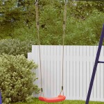 vidaXL Leagăn de exterior pentru copii single, roșu, funie reglabilă vidaXL Leagăn de exterior pentru copii single, roșu, funie reglabilă