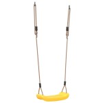 vidaXL Leagăn de exterior pentru copii single, galben, funie reglabilă vidaXL Leagăn de exterior pentru copii single, galben, funie reglabilă