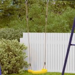 vidaXL Leagăn de exterior pentru copii single, galben, funie reglabilă vidaXL Leagăn de exterior pentru copii single, galben, funie reglabilă