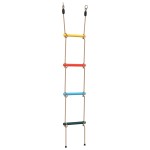 vidaXL Scară din funie pentru copii cu 4 trepte, multicolor vidaXL Scară din funie pentru copii cu 4 trepte, multicolor