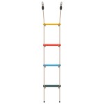 vidaXL Scară din funie pentru copii cu 4 trepte, multicolor vidaXL Scară din funie pentru copii cu 4 trepte, multicolor