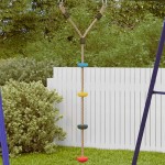 vidaXL Leagăn cu funie și disc pentru copii, cu 4 trepte, multicolor vidaXL Leagăn cu funie și disc pentru copii, cu 4 trepte, multicolor