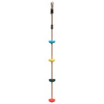 vidaXL Leagăn cu funie și disc pentru copii, cu 4 trepte, multicolor vidaXL Leagăn cu funie și disc pentru copii, cu 4 trepte, multicolor