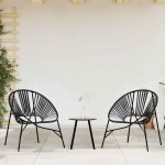 vidaXL Scaun ouă de grădină Negru Poly Rattan vidaXL Scaun ouă de grădină Negru Poly Rattan