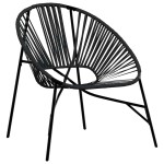 vidaXL Set scaune de grădină 3 buc Poly Rattan negru