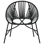vidaXL Set scaune de grădină 3 buc Poly Rattan negru