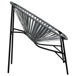 vidaXL Set scaune de grădină 3 buc Polyrattan negru și gri deschis