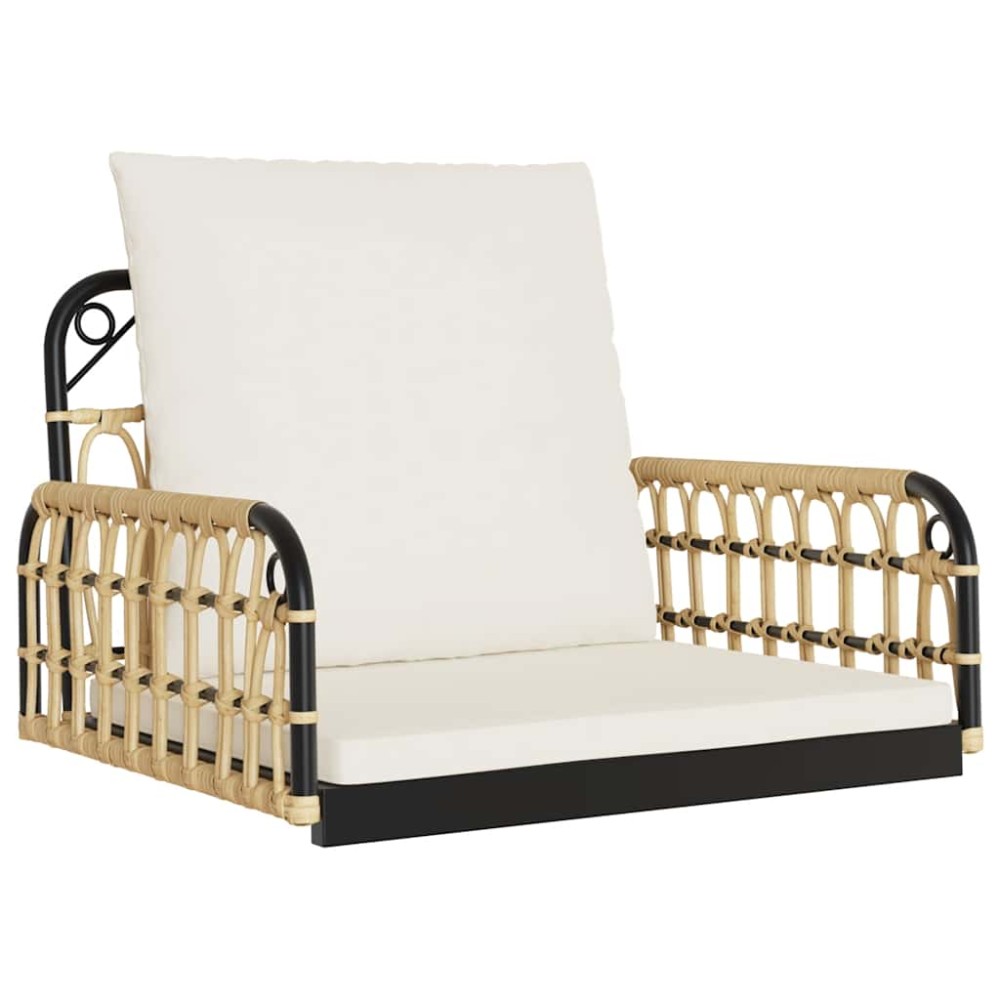 vidaXL Scaun balansoar cu perne, 63x58x39 cm, poliratan și oțel
