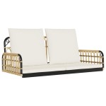 vidaXL Bancă de balansoar cu perne, 105x58x38 cm, poliratan și oțel vidaXL Bancă de balansoar cu perne, 105x58x38 cm, poliratan și oțel