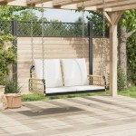 vidaXL Bancă de balansoar cu perne, 105x58x38 cm, poliratan și oțel vidaXL Bancă de balansoar cu perne, 105x58x38 cm, poliratan și oțel