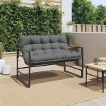 vidaXL Bancă de grădină cu pernă, antracit, 113 cm, oțel vidaXL Bancă de grădină cu pernă, antracit, 113 cm, oțel