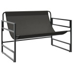 vidaXL Bancă de grădină cu pernă, antracit, 113 cm, oțel vidaXL Bancă de grădină cu pernă, antracit, 113 cm, oțel