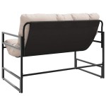 vidaXL Bancă de grădină cu pernă, taupe, 113 cm, oțel