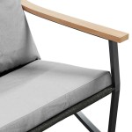 vidaXL Scaune de grădină cu perne, 2 buc., negru, oțel