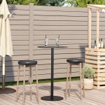 vidaXL Masă de grădină rotundă, negru, Ø60x105 cm, oțel vidaXL Masă de grădină rotundă, negru, Ø60x105 cm, oțel