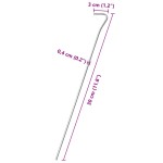 vidaXL Țăruși de cort, 25 buc., 30 cm, Ø4 mm, oțel galvanizat
