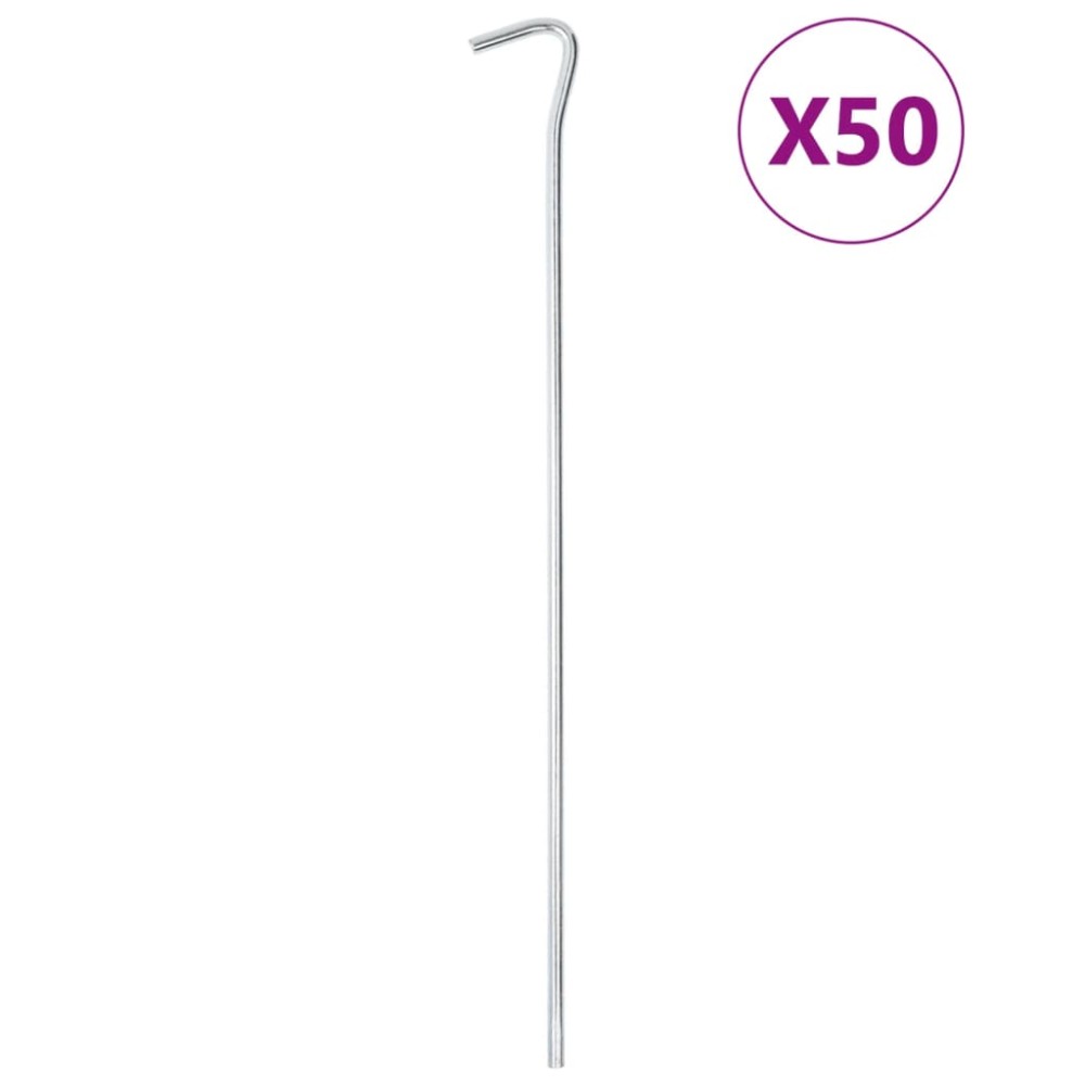 vidaXL Țăruși de cort, 50 buc., 30 cm, Ø7 mm, oțel galvanizat