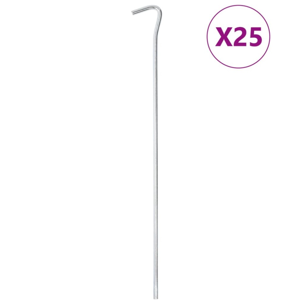 vidaXL Țăruși de cort, 25 buc., 30 cm, Ø7 mm, oțel galvanizat