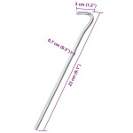 vidaXL Țăruși de cort, 50 buc., 23 cm, Ø7 mm, oțel galvanizat