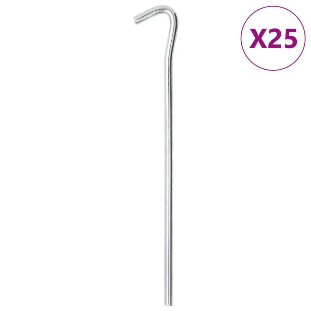 vidaXL Țăruși de cort, 25 buc., 23 cm, Ø7mm, oțel galvanizat