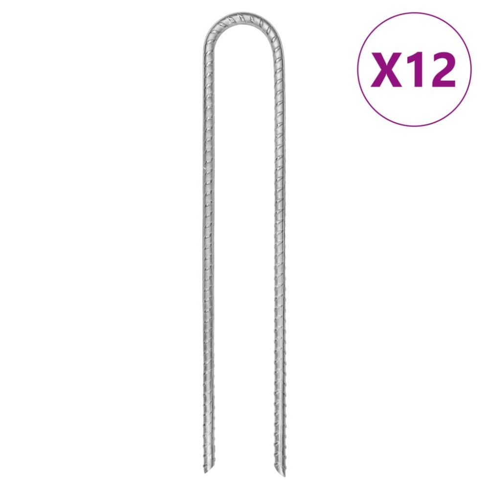 vidaXL Țăruși de cort, 12 buc., 30 cm, Ø7 mm, oțel galvanizat
