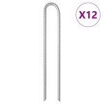 vidaXL Țăruși de cort, 12 buc., 37 cm, Ø10 mm, oțel galvanizat