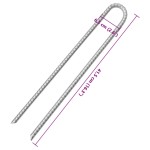 vidaXL Țăruși de cort, 6 buc., 41,5 cm, Ø12 mm, oțel galvanizat