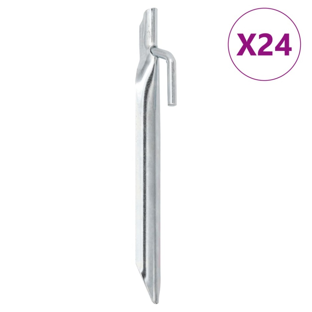 vidaXL Țăruși de cort 24 buc., formă V, 17 cm, Ø20 mm, oțel galvanizat