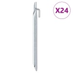 vidaXL Țăruși de cort 24 buc., formă V, 24 cm, Ø20 mm, oțel galvanizat