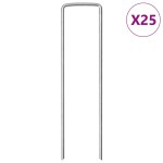 vidaXL Țăruși de pământ în formă de U 25 buc. 15x3,5cm oțel galvanizat vidaXL Țăruși de pământ în formă de U 25 buc. 15x3,5cm oțel galvanizat