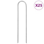 vidaXL Țăruși de pământ în formă de U 25 buc. 15x3,5cm oțel galvanizat vidaXL Țăruși de pământ în formă de U 25 buc. 15x3,5cm oțel galvanizat