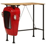 vidaXL Masă bar stil tractor roșu/maro 55x120x107 cm lemn masiv mango vidaXL Masă bar stil tractor roșu/maro 55x120x107 cm lemn masiv mango