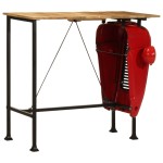 vidaXL Masă bar stil tractor roșu/maro 55x120x107 cm lemn masiv mango vidaXL Masă bar stil tractor roșu/maro 55x120x107 cm lemn masiv mango