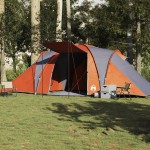 vidaXL Cort de familie cupolă 6 persoane, gri/portocaliu, impermeabil vidaXL Cort de familie cupolă 6 persoane, gri/portocaliu, impermeabil