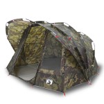 vidaXL Cort de pescuit pentru 5 persoane, camuflaj, impermeabil