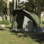 vidaXL Cort de pescuit 4 persoane, verde măsliniu, impermeabil