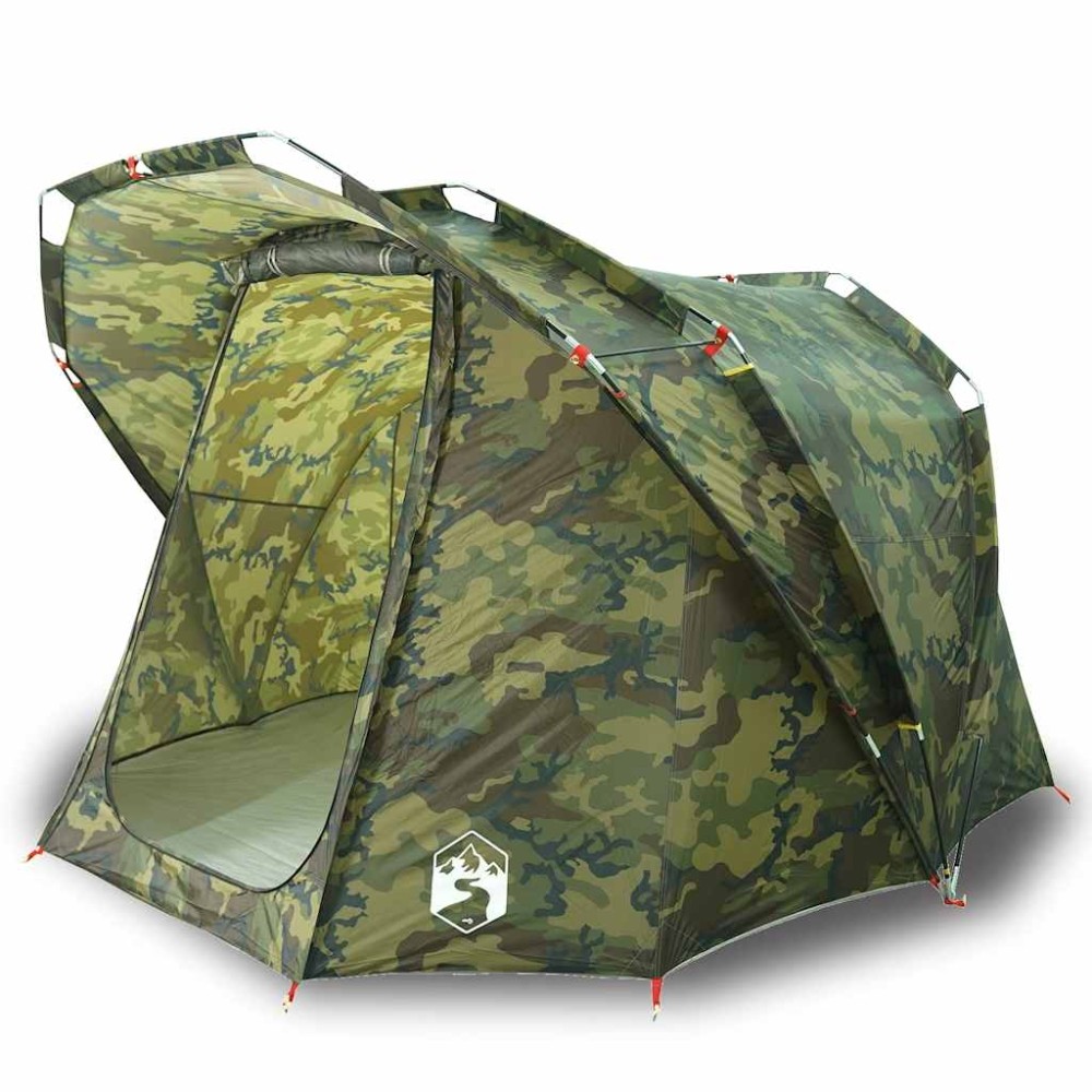 vidaXL Cort de pescuit pentru 4 persoane, camuflaj, impermeabil